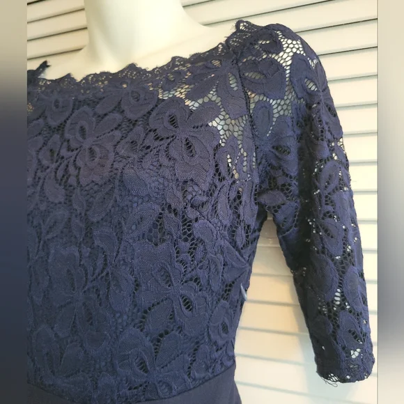 Skater Navy Lace Dress Missmay Retro Sz.S - Picture 4 of 6